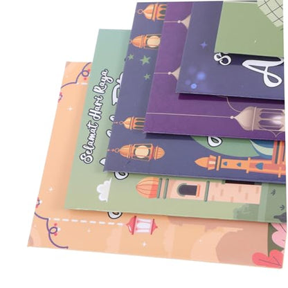 6pcs Eid Mubarak Envelopes Unique Paper Envelopes for Cash Gifting Generous Storage for Eid Celebrations Stylish Designs for Weddings and Birthdays