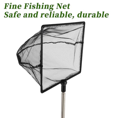 Fish Tank Net, Fine Mesh Aquarium Fish Net, Long Handle Fish Net, Stainless Steel Extendable Handle, Square Aquarium Cleaning Net for Aquarium Accessories - size: 6 inch