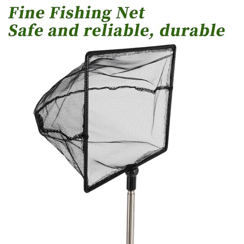 Fish Tank Net, Fine Mesh Aquarium Fish Net, Long Handle Fish Net, Stainless Steel Extendable Handle, Square Aquarium Cleaning Net for Aquarium Accessories - size: 6 inch
