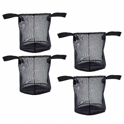 Fabater 4PCS Aquatic Plant Pots, Reusable PVC Pond Planting Bags with Sturdy Handles, Aquatic Plant Baskets, Grow Bags for Island Live Aquarium Flowers, Convenient to Storage (Round) - size: Round