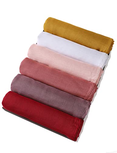 Txameru Women's Viscose Cotton Hijab Scarf - color: Burgundy