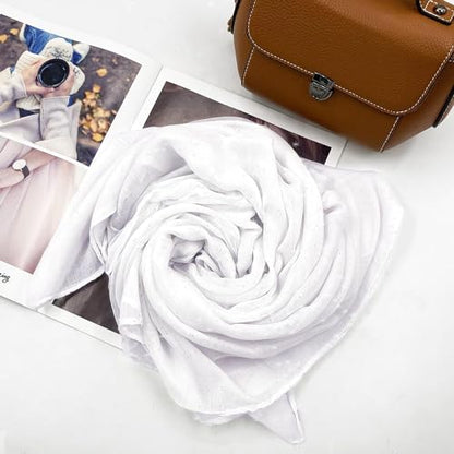 woogwin Women's Scarf Lady Light Soft Fashion Solid Shawl Wraps - color: Glitter White