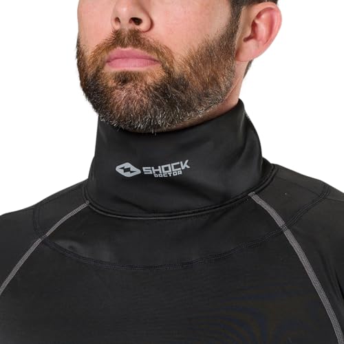 Shock Doctor Compression Shirt with Neckguard for Hockey with Integrated Neck Guard. for Adult Men - size: X-Small