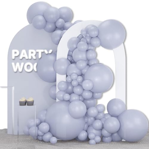 PartyWoo Dusty Blue Balloons 127pcs Different Sizes Pack of 36 18 12 10 5 Inch Slate Blue Boho Neutral Balloon Arch Kit for Baby Shower Graduation Cat Tornado Birthday Party Decorations Blue-F51 - color: Blue-f51, size: 127PCS