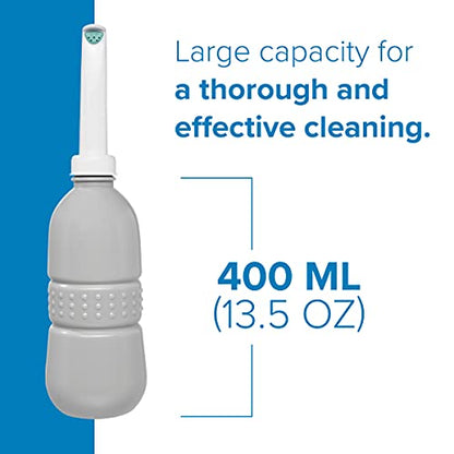 Brondell GoSpa Travel Bidet GS-70 – Portable Peri Bottle for Postpartum & Perineal Care, 400ml Handheld Bidet with Angled Nozzle, Collapsible Design, Nozzle Storage & Travel Bag, Fog - color: Fog