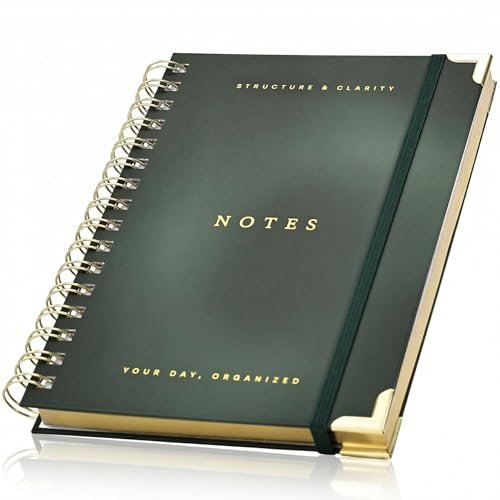 Aesthetic Daily Planner And Notebook With Hourly Schedule - Beautiful Spiral To Do List Notepad For Work/Home to Organize Tasks And Appointments - Stylish School/Office Supplies Journal Book For Women - color: Sage