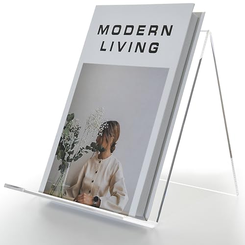아크릴 책 스탠드, 책 디스플레이 홀더 21.6 x 27.9cm(8.5 x 11인치), 투명 아크릴 디스플레이 이젤 투명 디스플레이 스탠드 홀더 태블릿 홀더 앨범, CD, 잡지, 그림, 접시, 삽화, 휴대폰, 태블릿용 - size: 8.5" x 11"