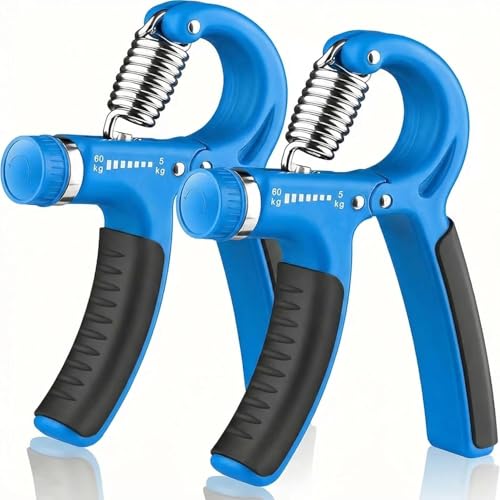 2 PCS Hand Grip Strengthener, Grip Strength Trainer with Adjustable Resistance 11-132 Lbs (5-60kg)， Forearm Strengthener for Musicians Athletes