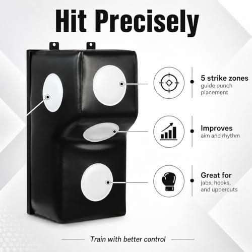 Wall Mount Boxing Training Bag - Uppercut Boxing Training Punching Target - Heavy Punching Bag for Adults for Bedroom/Living Room/Gym - color: Black (15.7*11.8*27.5 Inch)