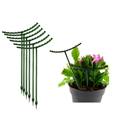 Belit 8 Pack Small Plant Support Plant Stakes, Garden Flowers Green Plant Support Ring, Planter Support Ring for Schlumbergera, Clivia, Vegetables, 5.5" Wide x 9.8" High - size: 5.5" x 9.8"