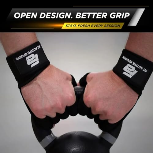 Fit Active Sports New Ventilated Weight Lifting Workout Gloves with Built-in Wrist Wraps for Men and Women - Great for Gym Fitness, Cross Training, Hand Support & Weightlifting. - size: Medium