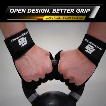 Fit Active Sports New Ventilated Weight Lifting Workout Gloves with Built-in Wrist Wraps for Men and Women - Great for Gym Fitness, Cross Training, Hand Support & Weightlifting. - size: Medium
