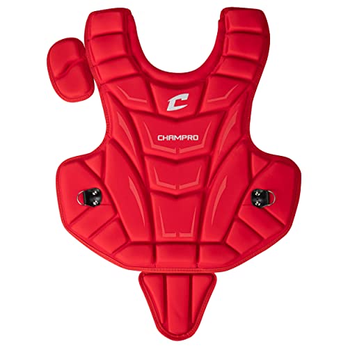 Champro Optimus MVP Chest Protector - color: Scarlet, size: 13.5"