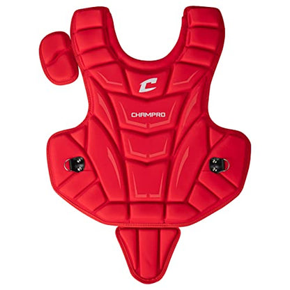 Champro Optimus MVP Chest Protector - color: Scarlet, size: 13.5"