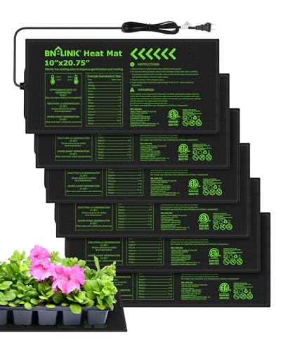 BN-LINK 10" x 20.75" Seedling Heat Mats for Seed Starting Plant Germination | 6 Pack Durable Waterproof Warming Mat Plant Heating Pad for Seed Starter, Indoor Growing, Hydroponic, Greenhouse, ETL Listed - size: 10x20 6 Pack