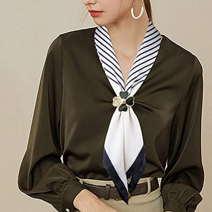 3pcs Fashion Scarf Ring Clip 3 Rings Silk Scarves Clip For Women Shawl Clip Buckle Gold Smooth Scarf Brooches Buckle - color: Scarf clip A-3PCS