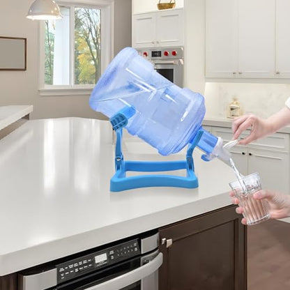 5 Gallon Water Jug Holder, Collapsible Water Dispenser Stand and 2 Dispenser Valves, Thicking Water Dispenser for 3-5 Gallon Bottle