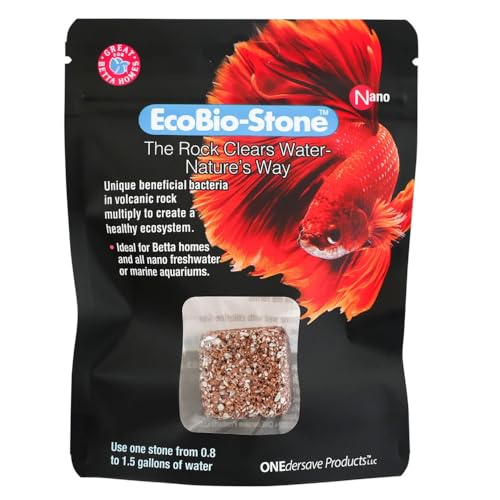 EcoBio-Block Aquarium Water Clarifier (Nano, 0.8–1.5 gal) | Volcanic Rock — Lasts Up to 2 Years — No Weekly Additives — Long-Term Water Balance — Safe for Fish, Shrimp, Frogs & Turtles - size: 1 Pack, style: Nano