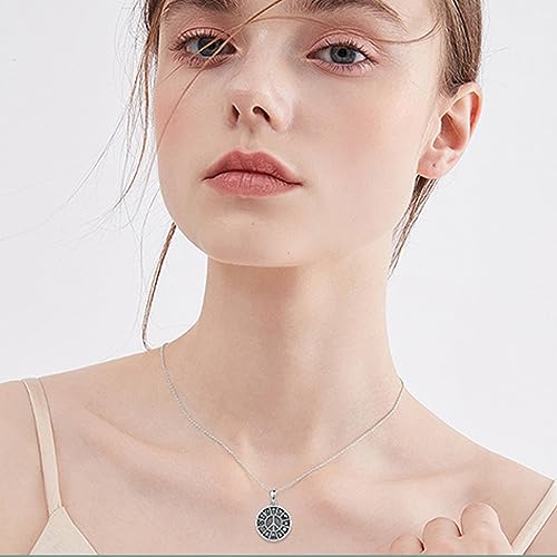 S925 스털링 실버 포세이돈 삼지창/평화 사인/공존 평화 상징/해적/화살촉/생명의 꽃/토르의 망치 주얼리 목걸이 선물 여성 남성용 - style: 체인