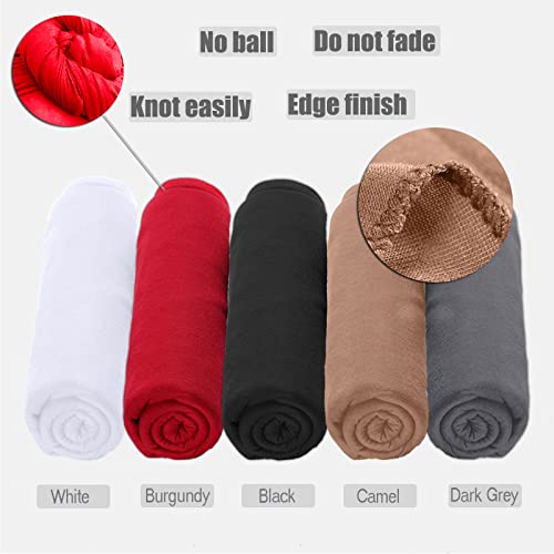 ZRQ 5 Pieces Headwraps for Women Stretch Jersey Turbans Scarf Soft Urban Hijab Solid Color Multicolor Combination African Headwear Fashion Headband (Black,Camel,Bright Burgundy,White,Dark Grey) - color: Black,Camel,Bright Burgundy,White,Dark Grey