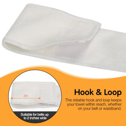 DkOvn Football Towel, Streamer Thin Sports Towel with Hook and Loop Closure, for Drying Hands, Gloves and Football Accessories - color: White