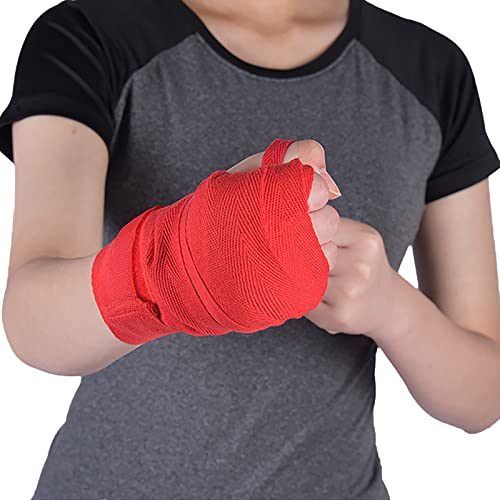 Boxing Hand Wraps Perfect Elastic Stretch Inner Boxing Gloves for Men & Women Boxing Handwraps Bandages Hand Protection Martial Arts Fighting Muay Thai Sanda for Men & Women (Pair) - color: Red
