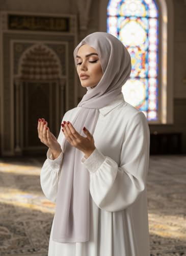 Instant Chiffon Hijab, Ready to wear hijab, modal wrap, Abaya, modern Instant Scarf, Soft breathable scarf - color: S10 Soft Lila
