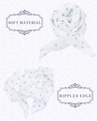 Chiffon Scarf for Women, Removable Flower Neck Scarf Light Soft Fashion Rose Scarves Versatile Headband or Hair Band - color: Lavender Dot