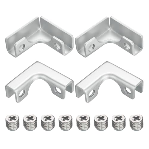 uxcell 4Pcs Glass Fixing Clip, for 8-10mm L-Shaped Glass Combination Fixing Bracket, Aluminum Alloy Reinforced Clip Clamp for Glass Display Cabinet, Fish Tank (Silver Tone) - color: Silver Tone, size: 8-10mm