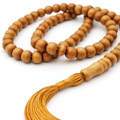 Mandala Crafts Tasbih Muslim Prayer Beads 99 for Men & Women - Islamic Rosary Misbaha Tasbeeh Sibha - Zikr Dhikr Subha Beads for Ramadan Eid Gift - style: Wood