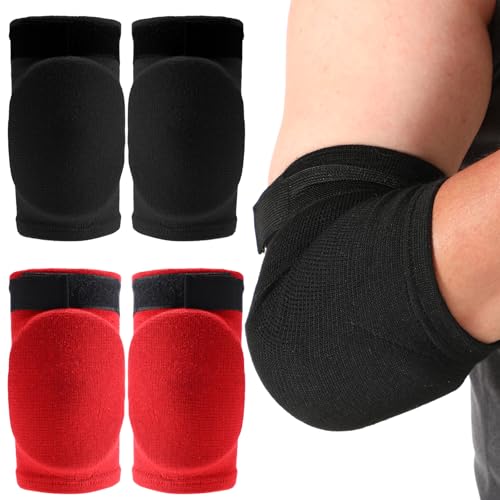 2 Pairs Muay Thai Elbow Pads for Muay Thai Kick Boxing Wrestling Basketball Adjustable Elbow Protector Avoid Abrasions Bruises Sprains During Training to Ensure Sports Safety for Man - color: Red