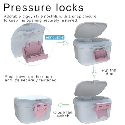 BVN Upgraded Leak Proof Denture Bath Cup with Strainer & Storage Compartment | Portable Soaking Case for Dentures, Braces and Travel Retainers - color: White+pink