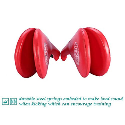 2 Pack Taekwondo Kick Pads, Durable Kicking Target Pads for TKD Karate Martial Arts Strike Kickboxing Training Muay Thai MMA Fight Gear - color: RED [1 Pair]