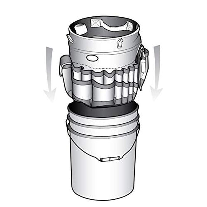 Bucket Boss Auto Boss Wash Boss Organizer for a 5 Gallon Bucket, with Fast-Drying, Exterior Mesh Pockets for Car Supplies, Allowing for Soap and Water in the Bucket, in Black, AB30060