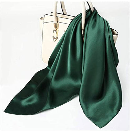 Glamorstar Satin Neck Scarf 6 Packs Square Handkerchief for Women - color: 6 Packs - Black,red,white,purple,green,wine Red