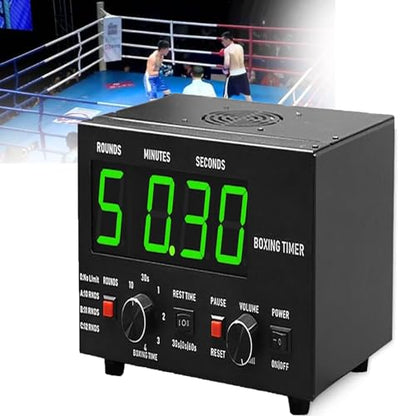 Professional Boxing Interval Timer, Gym Timer, Optional Training Rest Time and Number of Loop Reps, Multifunctional Stopwatch,Green - color: Green