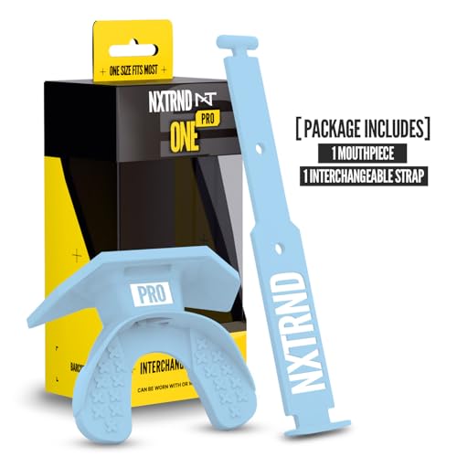 Nxtrnd One Pro Football Mouth Guard, Interchangeable Strap, Fits Adult & Youth (Columbia Blue) - color: Columbia Blue Pro