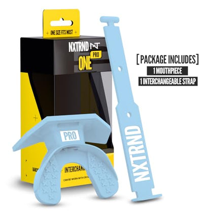 Nxtrnd One Pro Football Mouth Guard, Interchangeable Strap, Fits Adult & Youth (Columbia Blue) - color: Columbia Blue Pro