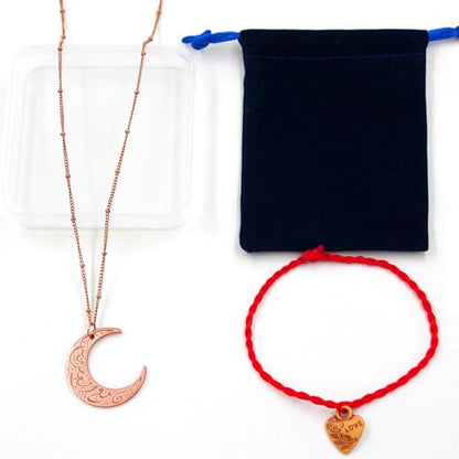 Stainless Steel Arabic Moon Pendant Necklace - Islamic Allah Symbol Jewelry for Men and Women - Religious Amulet Talisman Gift YA4979 - color: rose gold moon pendant necklace