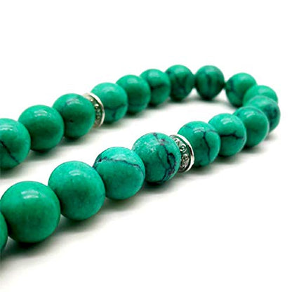 Tasbih Green Turquoise Stone misbaha Muslim Prayer Bead Turkish Accessories (10mm x 45 Beads) - size: 10mm x 45 beads
