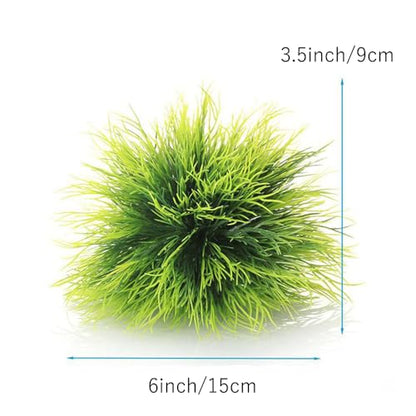 Aquarium Plants Fish Tank Decorations 2pcs Small Size/3.5inch Ornament Plastic Artificial Plant Goldfish Waterscape Fish Hides Mini Grass Set (2pcs/Green)