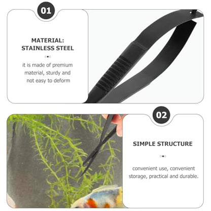 POPETPOP Aquarium Scissors for Plants Water Grass Trimmer Professional Fish Tank Scissor Curved Spring Action Tool for Aquascaping Small Thin Aquatic Plant Trimming 6.10 Inch