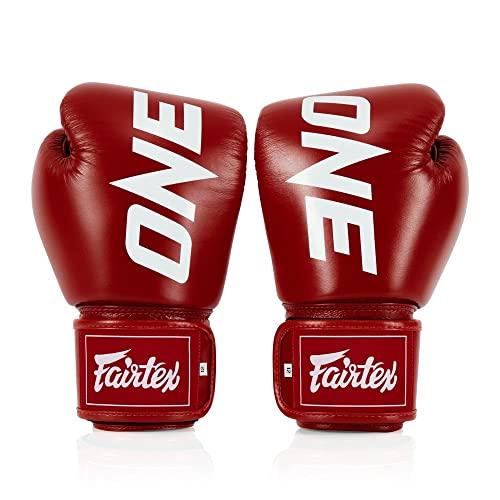 Fairtex BGV1 ONE Muay Thai Boxing Sparring Gloves - color: Red, size: 16 oz