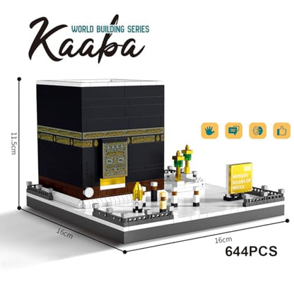 JOMIOD Kaaba in Mecca Building Blocks Set, 644pcs Authentic Islamic Architecture Model, Educational & Collectible DIY Bricks Toy for Adults & Kids, Ideal Ramadan/Eid Gift & Home Decor Display Piece