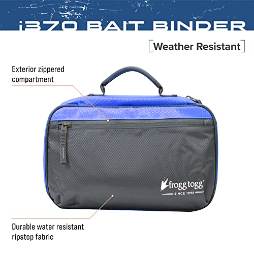 FROGG TOGGS Bait Binder, Fishing Tackle and Bait Storage, Salt Water Resistant Soft Sided Tackle Bag, Blue, i370
