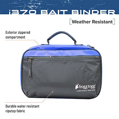 FROGG TOGGS Bait Binder, Fishing Tackle and Bait Storage, Salt Water Resistant Soft Sided Tackle Bag, Blue, i370