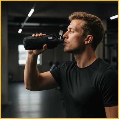Handheld Running Water Bottle with Large Phone Holder – 12oz Grip-Free Hydration Flask with Pocket for Cards & Keys – Adjustable Strap for Walking, Running, Hiking