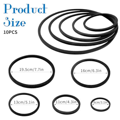 10PCS Fish Feeding Ring Set, Aquarium Floating Plant Barrier, Multi-Size Betta Feeding Rings for Fish Tank, Black Floating Food Feed-ing Rings