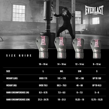Everlast Elite 2 Boxing Gloves - color: Grey/Pink, size: 8 oz
