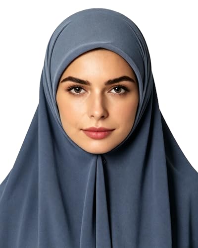Lina & Lily Premium Chiffon Hijab Head Scarf Shawl Wrap for Muslim Women Square 58'' x 58'' - color: Slate Gray